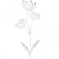 Kevätkoristeet, deco plug kukka shabby chic valkoinen, hopea L87cm L18cm