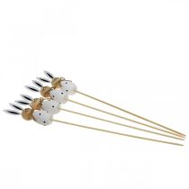 kohteita Flower Stick Rabbit Puinen pääsiäispupu musta/valkoinen H34cm 4 kpl