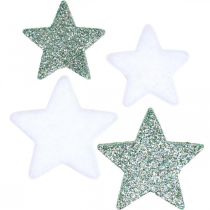 Scatter-koristeet Joulun hajontatähdet sininen valkoinen Ø4/5cm 40p