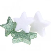 Scatter-koristeet Joulun hajontatähdet sininen valkoinen Ø4/5cm 40p
