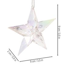 kohteita Koristeelliset tähtikoristeet, hohtavaa kirkasta akryyliä, joulukuusenkoristeet, 9 cm, 6 kpl