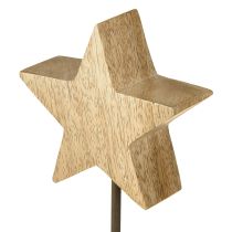 kohteita Puinen tähti, luonnonväriset puiset tähdet, seisova, korkeus 23 cm, 2 kpl