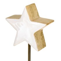 kohteita Puinen tähti, valkoinen, seisova, puinen tähti, korkeus 23 cm, 2 kpl