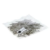 kohteita Tähti metallista hopeaa 6cm 20 kpl