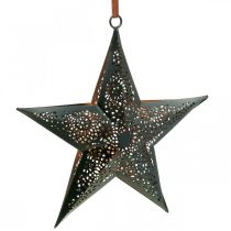 Joulunaulakko Star Metal Star Black K19cm