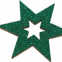 kohteita Hajallaan koristeltu tähti vihreä 3-5cm 48kpl