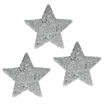 kohteita Scatter koristetähtiä glitterillä Ø6,5cm hopea 36 kpl