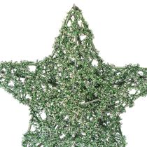 kohteita Koristeellinen vihreä lankatähtisetti, kaksi kokoa, 10 cm, 12 palaa
