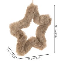 kohteita Riippuva koristeellinen tähti tekoturkiksesta, 21 cm, 4 kpl