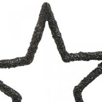 kohteita Scatter koristeet Joulutähtiä musta glitter Ø4cm 120 kpl