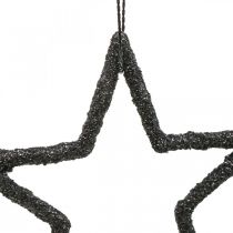 kohteita Joulukoristeita tähtiriipus musta glitter 7,5cm 40p