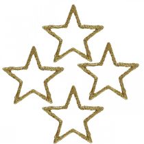 Scatter koristeet Joulutähtiä kultainen glitter Ø4cm 120p