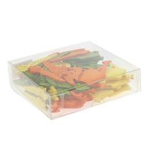 kohteita Puusta tehty hajontakoristelu värikkäillä kuvioilla 4-6cm 72 kpl