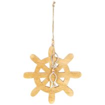 kohteita Ohjauspyörän puukoristeet Natural Fish Hopea Riippuva Ø21,5cm