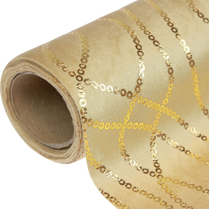 kohteita Pöytäliina beige kultaiset ketjut pöytäjalka samettia 28×270cm