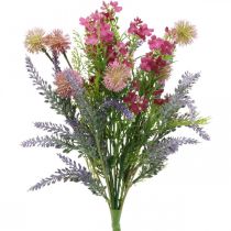 Keinotekoinen kukkakimppu laventeli pöytäkoriste violetti, pinkki H42cm