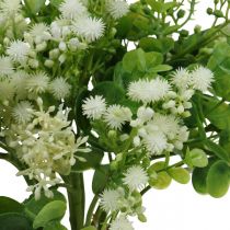 Koristeellinen kukkakimppu tekokukkia kimppu tekokukkia vihreä valkoinen L36cm