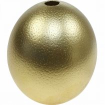 kohteita Strutsinmunan koristelu puhallettu pääsiäiskoristelu kultaa Ø12cm K14cm