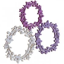 Scatter koriste puinen kukka seppele scatter osat jousen värinen Ø3-5cm 24p