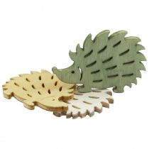 Scatter koristelu puinen siili deco vihreä ruskea valkoinen 4x3cm 72p