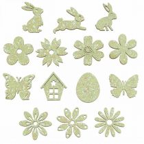 Scatter koristelu puiset scatter palat Spring Easter Green 2-4cm 64s