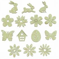 kohteita Scatter koristelu puiset scatter palat Spring Easter Green 2-4cm 64s