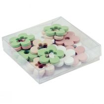 kohteita Hajakoristelu puiset kukat pöytäkoriste värillinen 2 kuviota Ø3cm 24 kpl