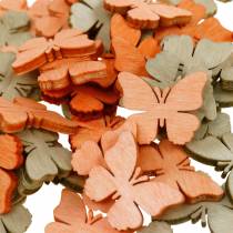 kohteita Scatter koristeet perhonen puiset perhoset kesäkoristeet oranssi, aprikoosi, ruskea 144 kpl