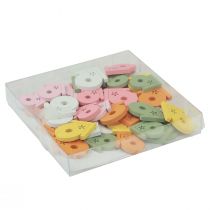 kohteita Scatter-koriste lintukodin puinen pöytäkoriste värillinen 2,5-3,5cm 48 kpl