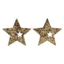 kohteita Scatter-koristelu Joulupuiset tähdet luonnonkulta glitter 5cm 72 kpl