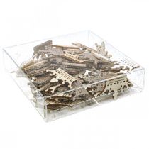 kohteita Scatter koristekruunu Joulupuinen glitter B4cm 72 kpl