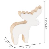 kohteita Puinen hirvikoristehahmo, seisova, joulukoristeet, 6 cm, 8 palaa