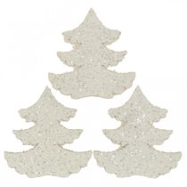 kohteita Scatter koristeet Joulukuusi valkoinen glitter 4cm 72 kpl