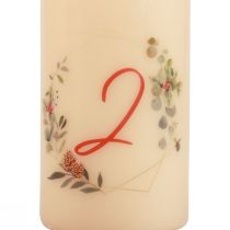kohteita Adventtikranssikynttiläsetti 1-4 kermanväristä jouluaiheista RAL-laatua Valmistettu Saksassa 130/70 mm 4 kpl