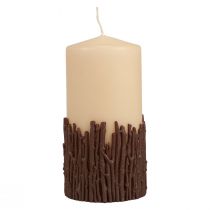 Pilari kynttilän oksat koristekynttilä rustiikki beige 150/70mm 1kpl