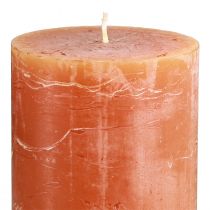 kohteita Tummanoranssit auringonlaskun pylväskynttilät 85x120 mm, 2 kpl, läpivärjätty, koristeellinen ja viihtyisä