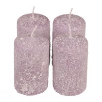 Pilarikynttilät talvijoulut kynttilät purppura 60×100mm 4kpl