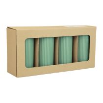 kohteita Pilarikynttilät Vihreät smaragdikynttilät uurretut kynttilät 70/130mm 4 kpl