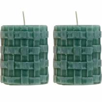 kohteita Pilarikynttilät Rustic 80/65 Vihreä kynttilä koristelu kynttilä 2kpl