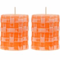 Pilarikynttilät Rustic Orange 80/65 kynttilä maalaismainen vaha kynttilät 2kpl