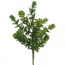 Mehevä keinotekoinen viherkasvi kiinnitettäväksi 25cm vihreä 2kpl