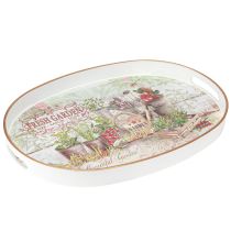kohteita Soikea tarjotin kahvalla Fresh Garden Vintage 39x27x3,5cm