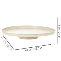 kohteita Koristeellinen metallinen kukkalautanen, pyöreä, 41 cm, pöytäasennus