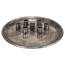 kohteita Kynttilälevy metallinen vintage hopea tikku kynttilänjalka Ø30cm