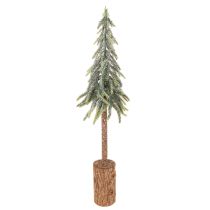 kohteita Tekokuusi, jääpinta, puisella jalustalla, talvikoriste, 60 cm