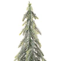 kohteita Tekokuusi, jääpinta, puisella jalustalla, talvikoriste, 60 cm