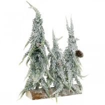 Kuusia lumella, Adventtikoristeet, talvimetsä L16,5cm K28cm
