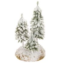 kohteita Lumipeitteiset kuuset, keinotekoinen talvimaisema joulukylään ja pöytäkoristeeseen, 29 cm