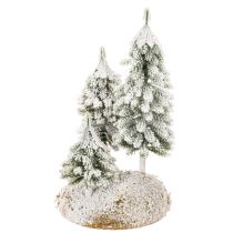kohteita Lumipeitteiset kuuset, keinotekoinen talvimaisema joulukylään ja pöytäkoristeeseen, 29 cm