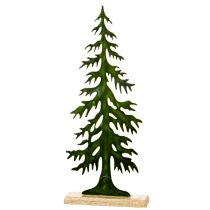kohteita Koristeellinen joulukuusihahmo, vihreä, puisella jalustalla, 60 cm